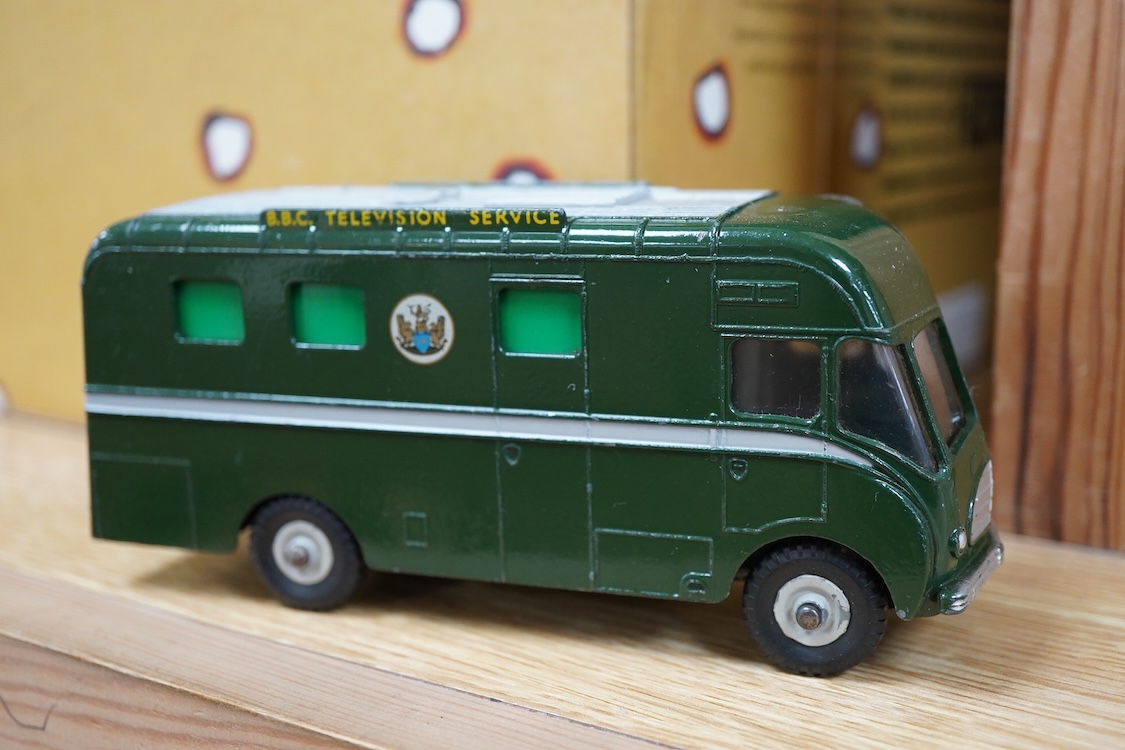 Twenty-five Dinky Toys including; Foden FG wagon, Leyland octopus wagon, TV mobile control room, Ford Zephyr, Volkswagen Karmann Ghia, Desoto Fireflite, Austin Healey 100, Hillman Minx, etc.